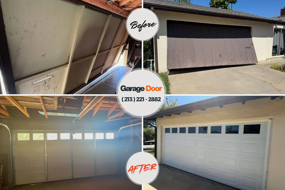 Before and after: garage door opener repair Mason City, IA
